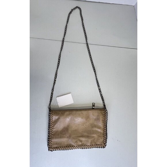 J Brand Handbags - J Bag Adjustable Clutch Crossbody Detachable Metal Strap Tan Foldover